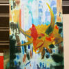 The Flatiron, a landmark of New York’s architectural modernity, becomes both stage and backdrop for this transposed festival spirit. Here, the vejigante does not merely arrive—it claims space, turning steel and stone avenues into a living canvas of rhythm, resistance, and celebration. The painting suggests that diasporic identity thrives through visibility: tradition and folklore are not lost in migration, but rather reinvented and made monumental against the skyline of the diaspora city.
